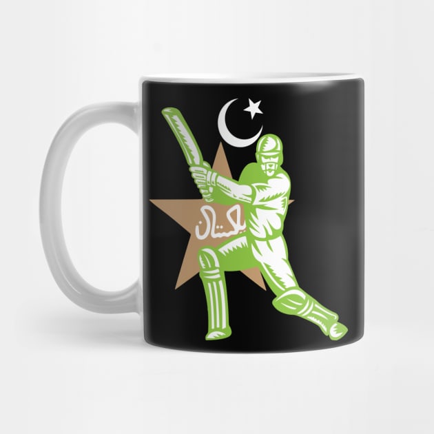 Pakistan Cricket Player Batsman Design by alltheprints